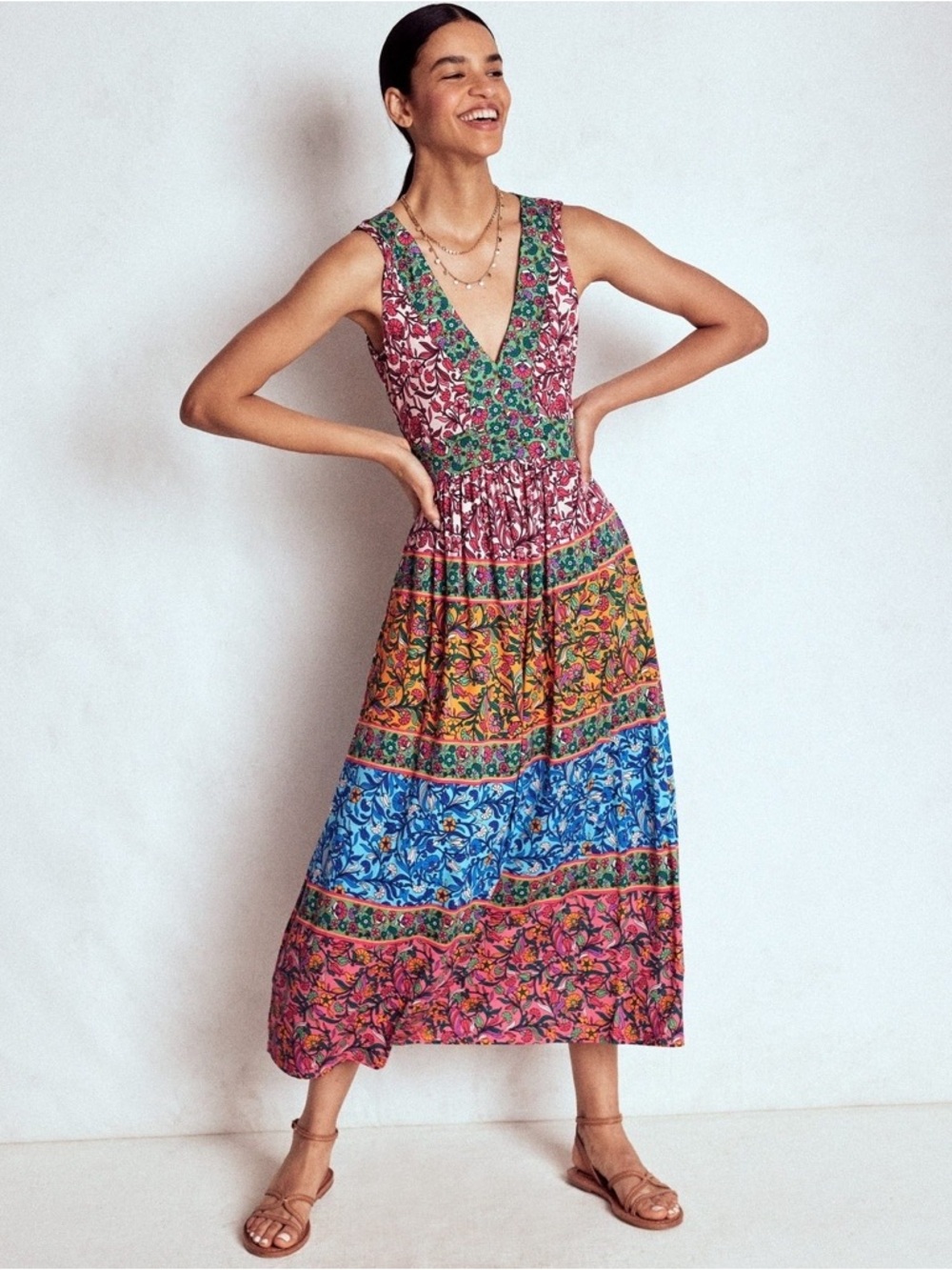 NWT Boden Olympia Jersey Enchanting Vine Women’s 14 Multicolor Maxi Dress